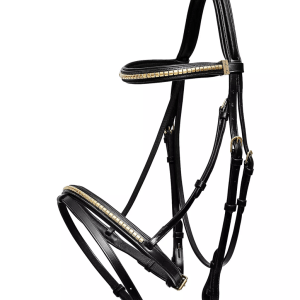 Equipe trense  sort med sølv klinker full BRE 07